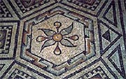 Mosaikfußboden in der Villa